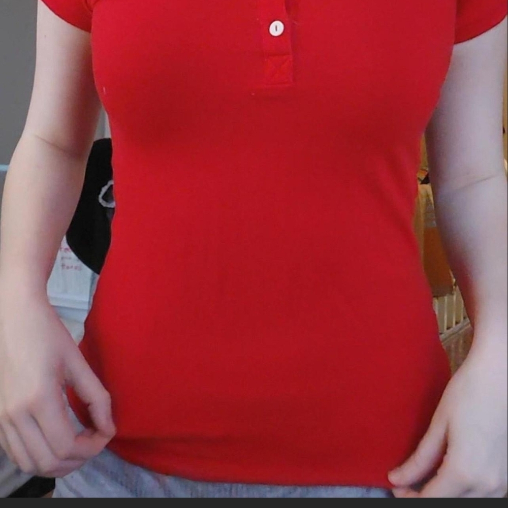 Aeropostale Vibrant Red Short Sleeve Polo